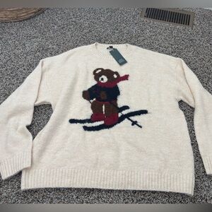 Target Cream Sweater with Bear Design